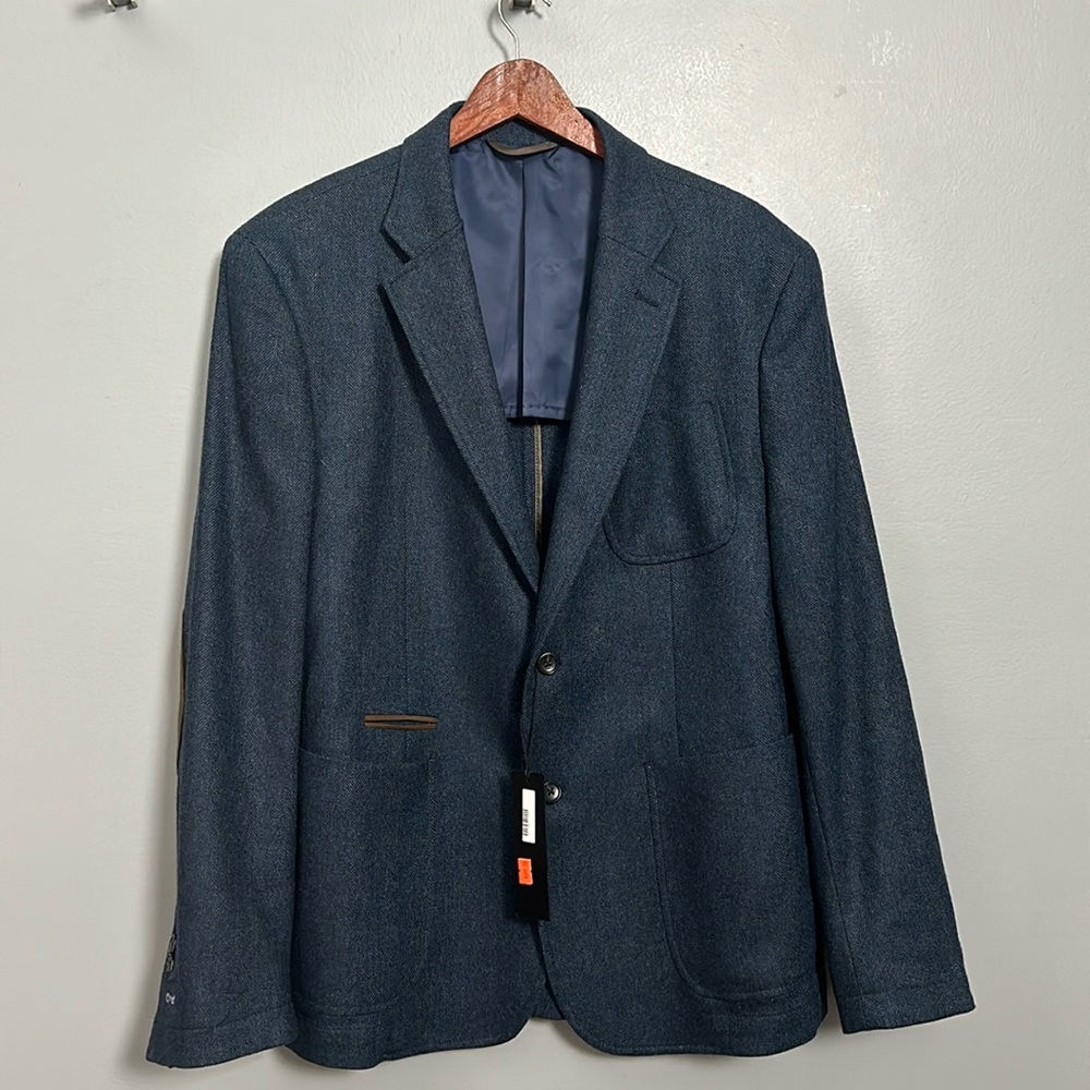 Report Collection Sport Fit Navy Herringbone style Blazer size XL- NWT